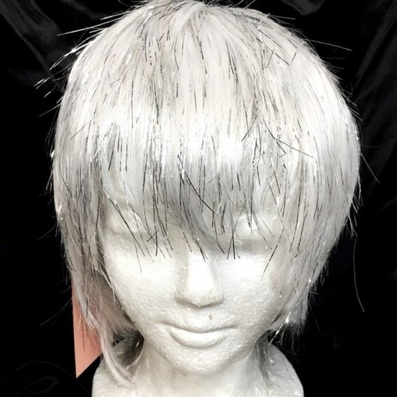 Sparkle Glitter White Wig Pixie Fairy Angel  by HMS – NOS NWT - Picture 2 of 11